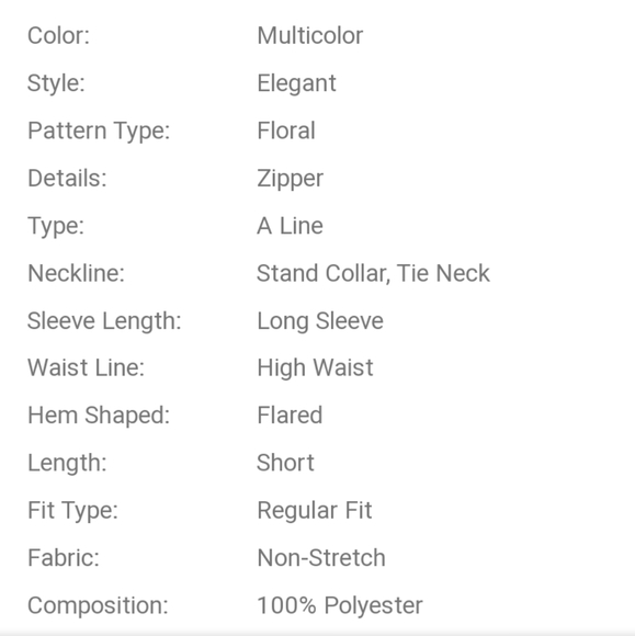 Floral Aviary Bishop Sleeve Tie-Neck Collar Dress - Picture 4 of 4